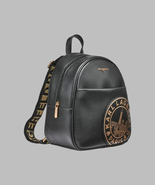 Mochila Karl Lagerfeld Paris Maybelle – Negra con Logo Blanco