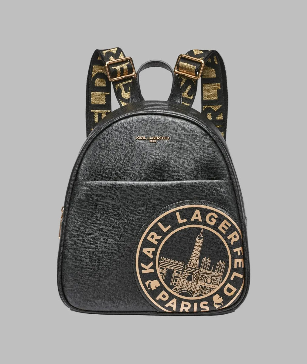 Mochila Karl Lagerfeld Paris Maybelle – Negra con Logo Blanco