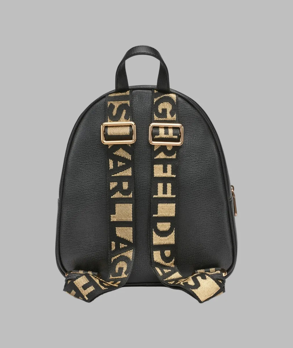 Mochila Karl Lagerfeld Paris Maybelle – Negra con Logo Blanco