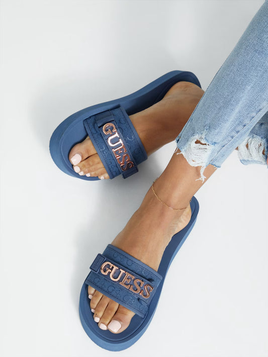 Sandalias Guess Peers Logo Slide para Dama